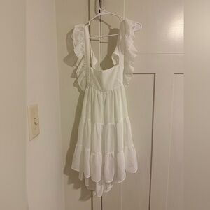 SHEIN White Ruffle Mini Dress